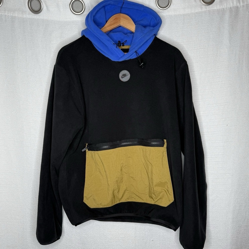 Nike Sportswear Therma-FIT Sports Utility Hoodie Mens S Black Blue Fleece NWT